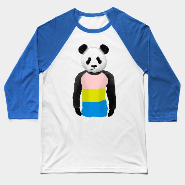 Pansexual Pride flag Panda Baseball T-Shirt by mailboxdisco